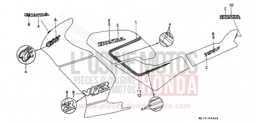 STRIPE/MARK (3) VFR750FK de 1989